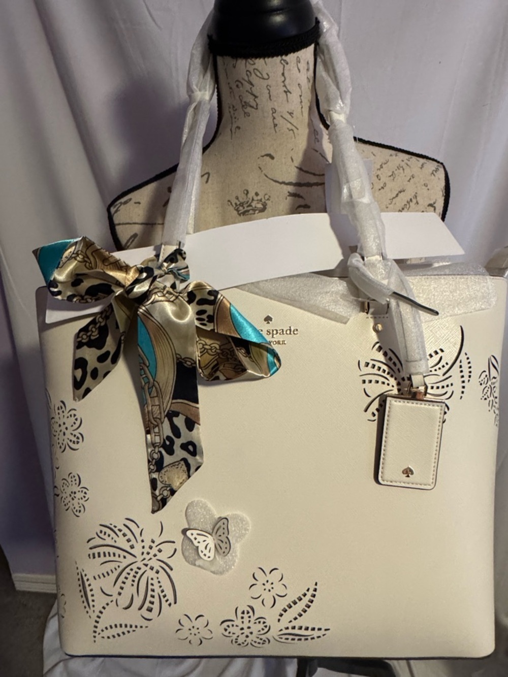 Kate Spade Perforated Floral tote
